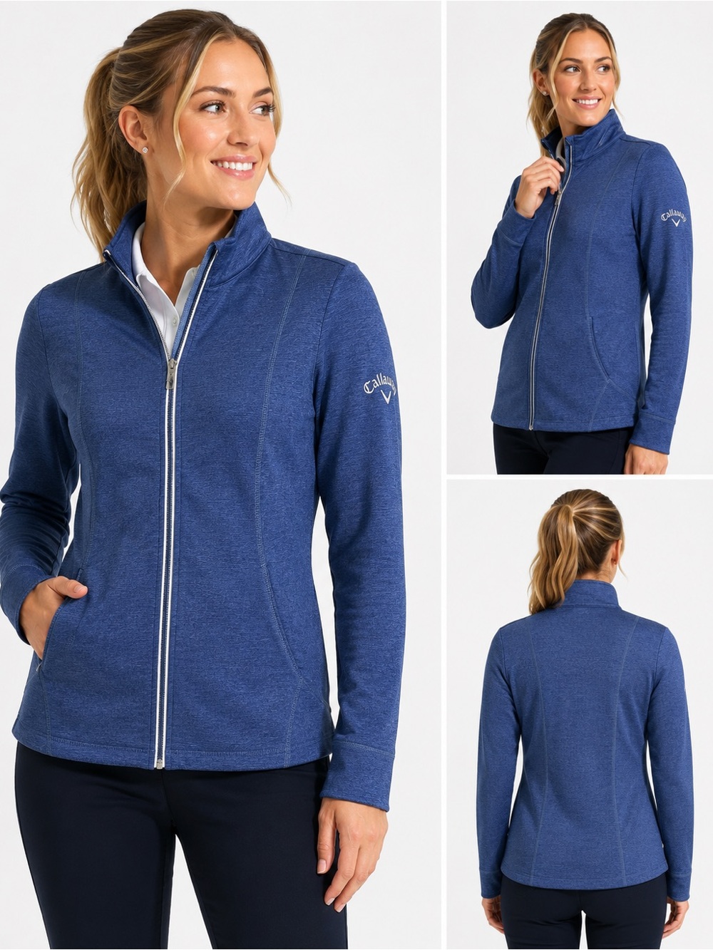 Callaway Weather Series Opti-Therm Full Zip Jacket Blueprint Heather NWT Size M